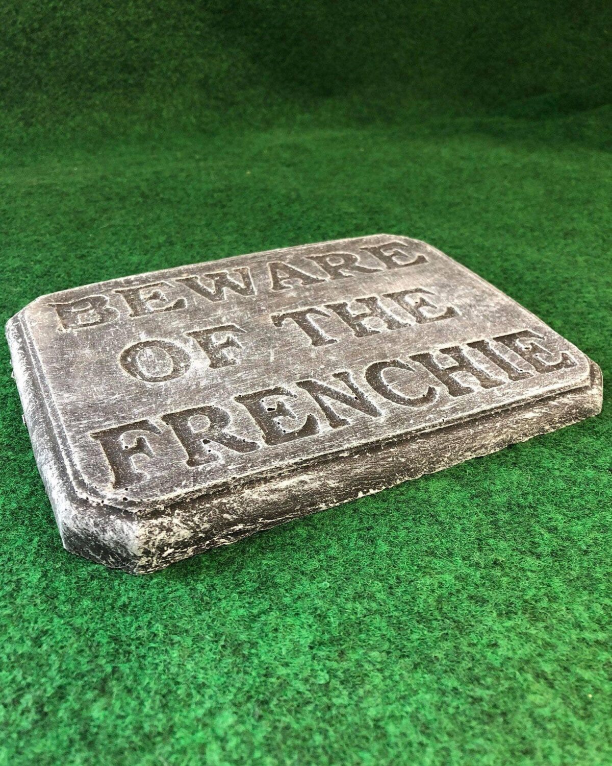 Beware Of The Frenchie Concrete Garden Ornament