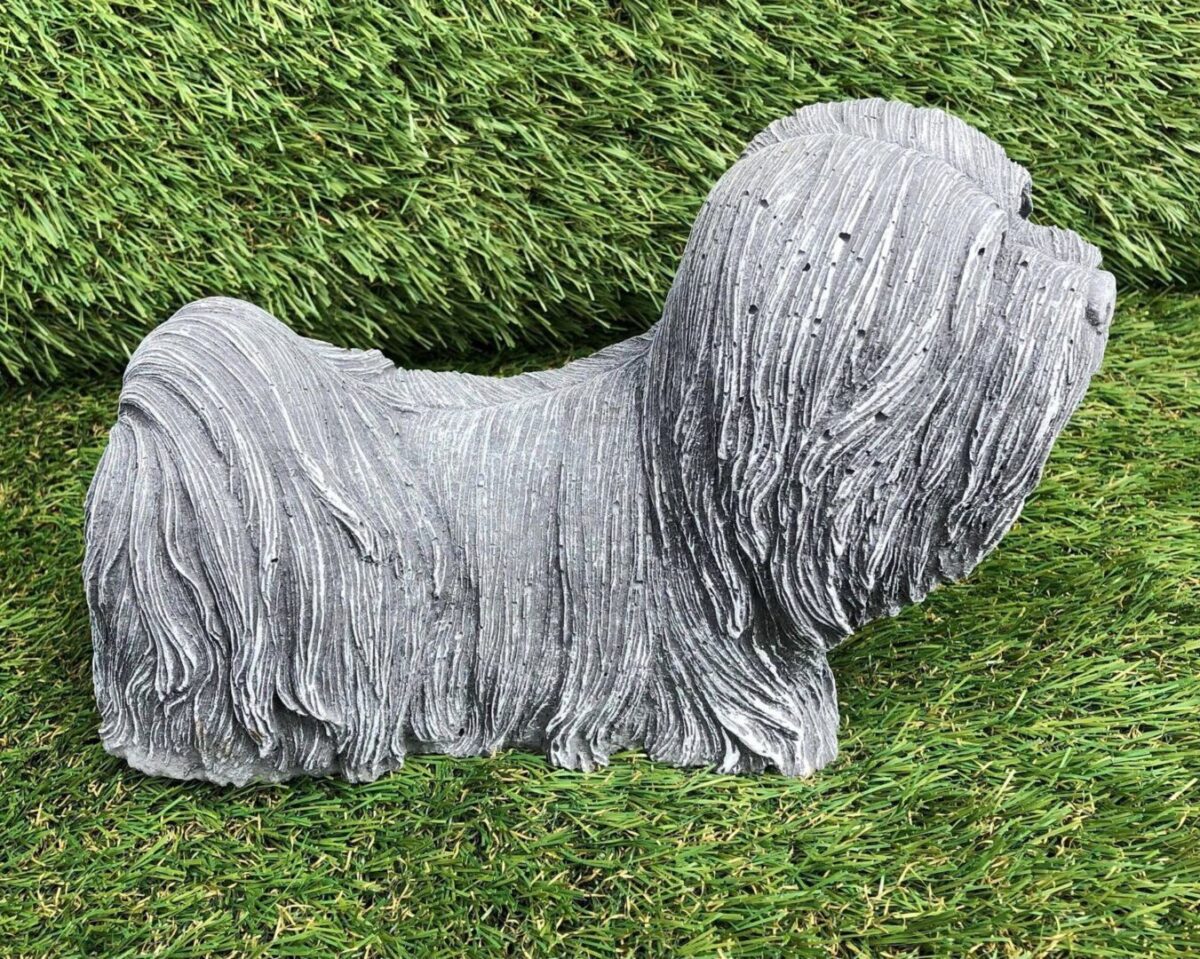 Lhasa Apso, Long haired Dog Concrete Garden Ornament