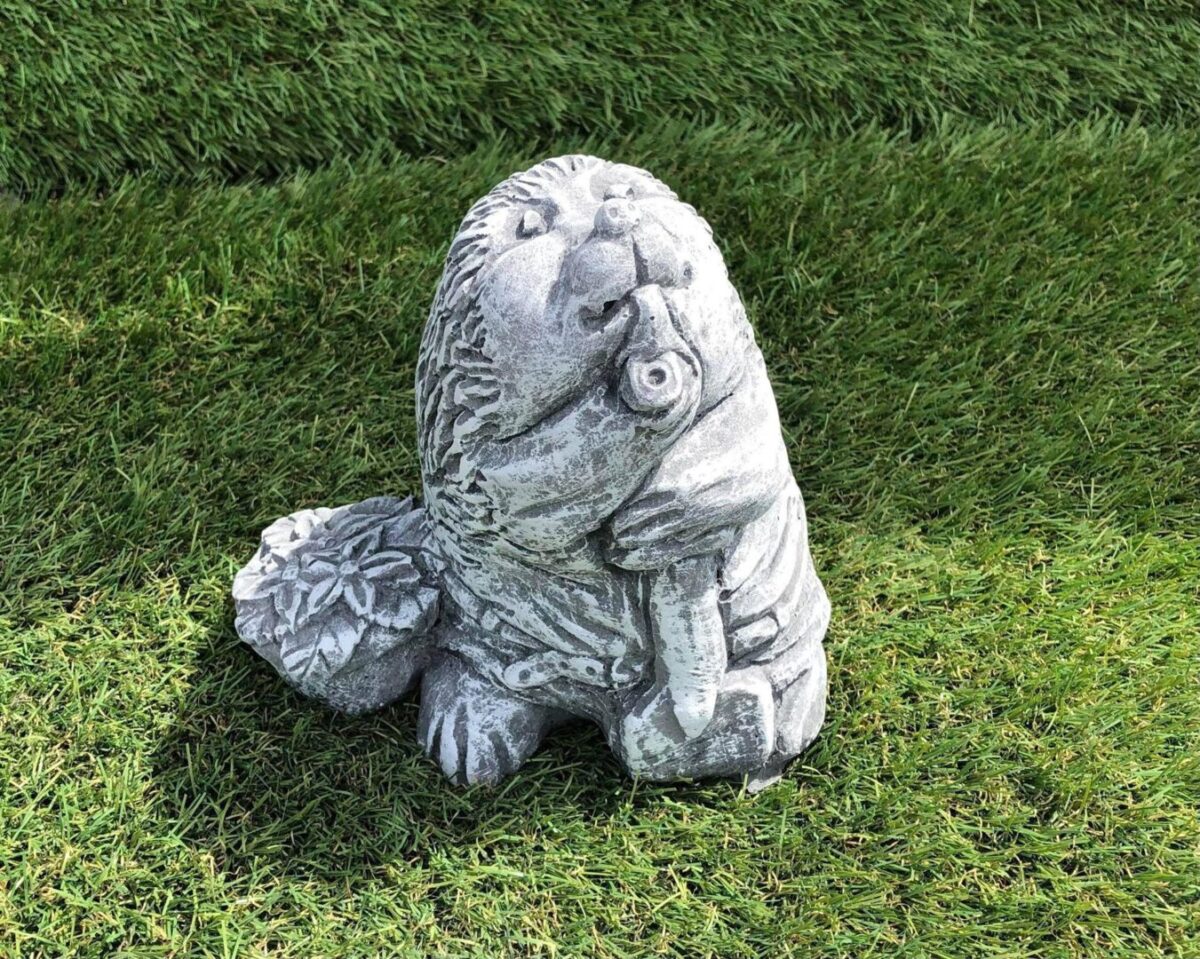 Hedgehog Gardener Concrete Garden Ornament