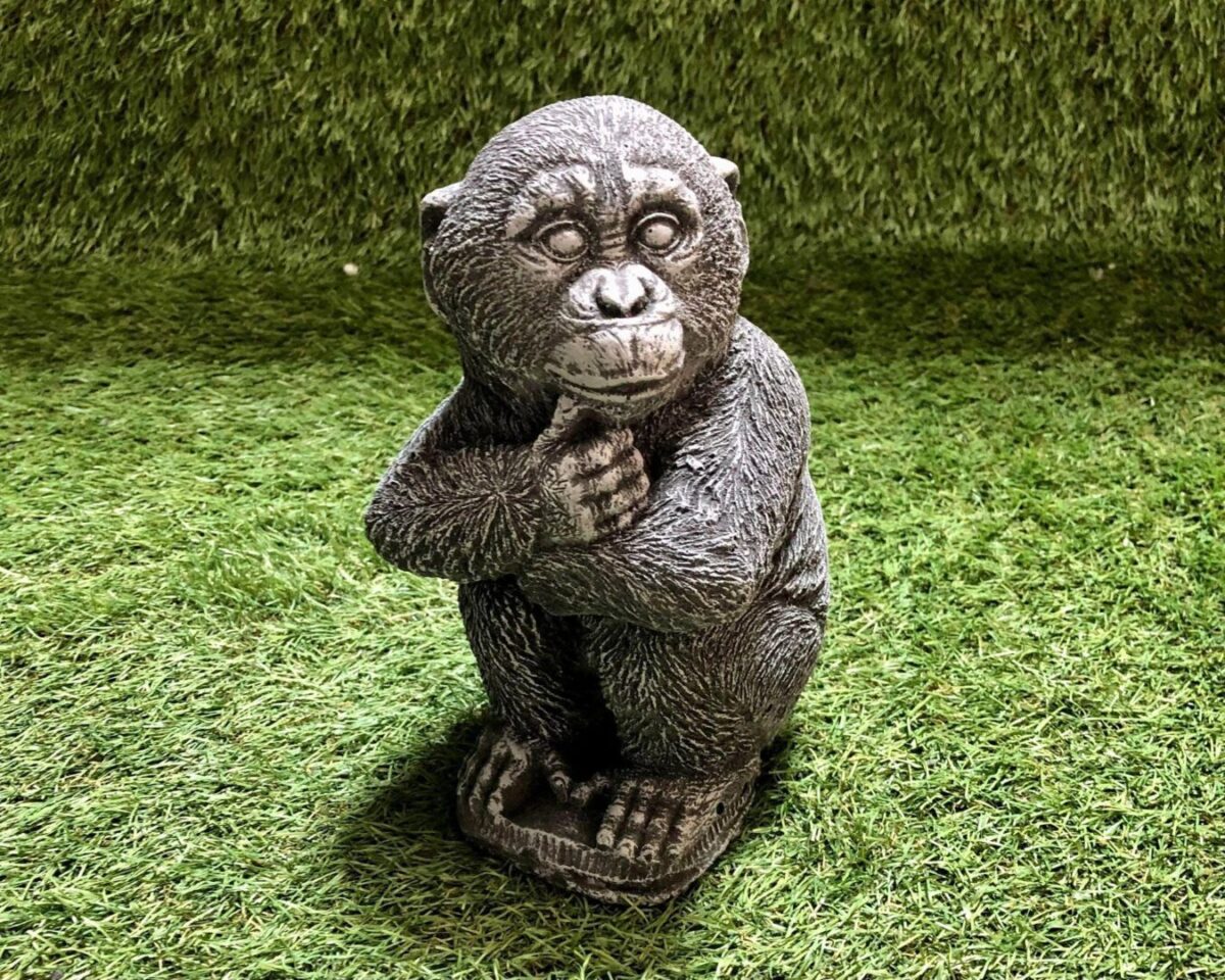 Sitting Monkey Concrete Garden Ornament