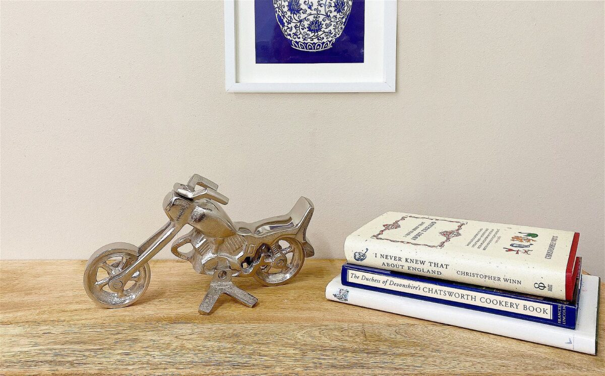 Silver Aluminium Motorcycle Ornament