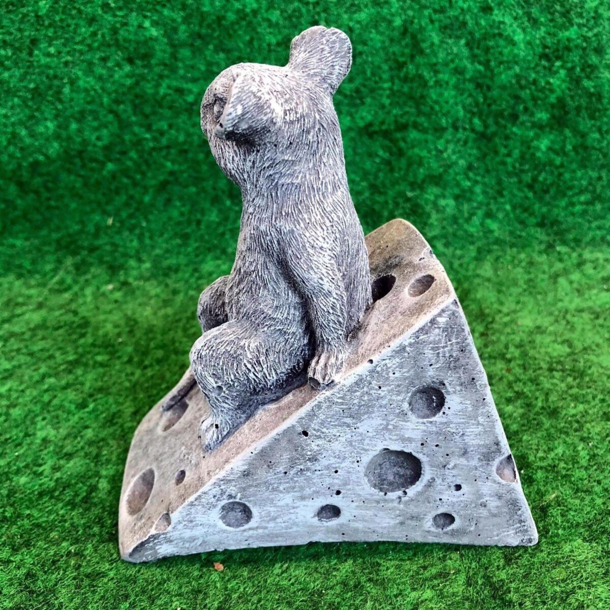 Mouse On Cheese Block Concrete Ornament