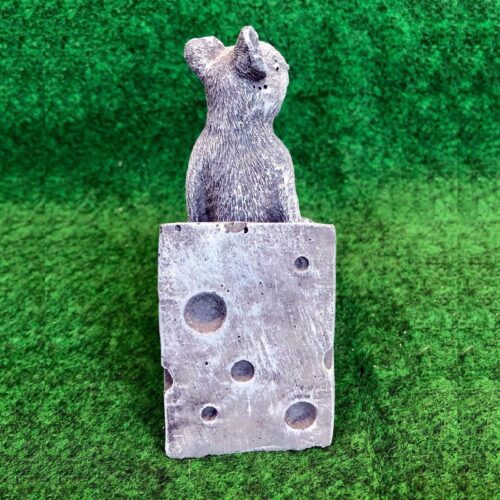 Mouse On Cheese Block Concrete Ornament