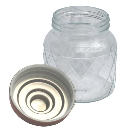 Round Glass Jar With Copper Lid 5.5 Inch