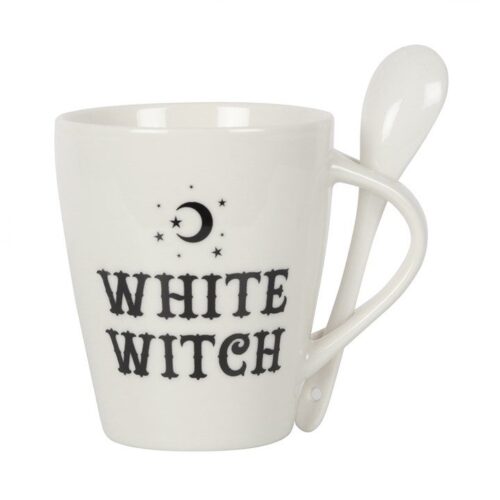 White Witch Mug and Spoon Set