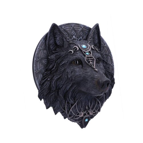 Dark Gothic Magical Wolf Moon Wall Hanging Plaque