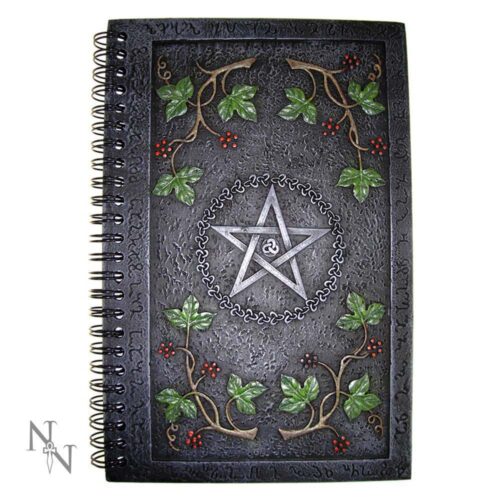 Wiccan Book of Shadows Journal With A Pentagram Resin Cover 24cm