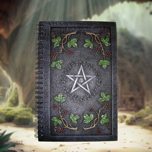 Wiccan Book of Shadows Journal With A Pentagram Resin Cover 24cm