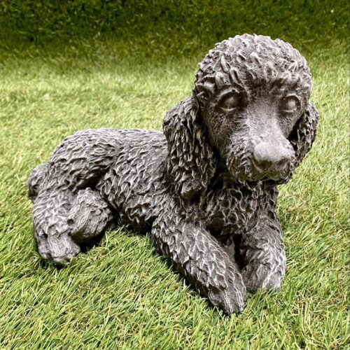 Poodle Lay Down Garden Ornament Small