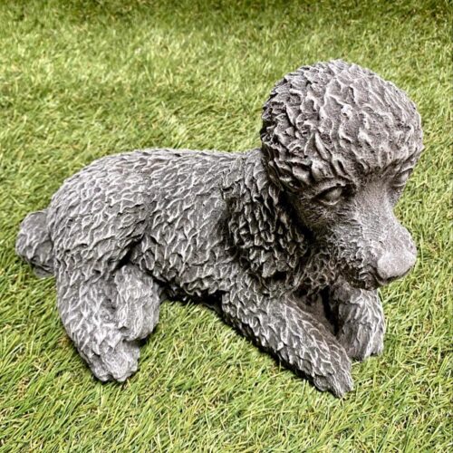 Poodle Lay Down Garden Ornament Small