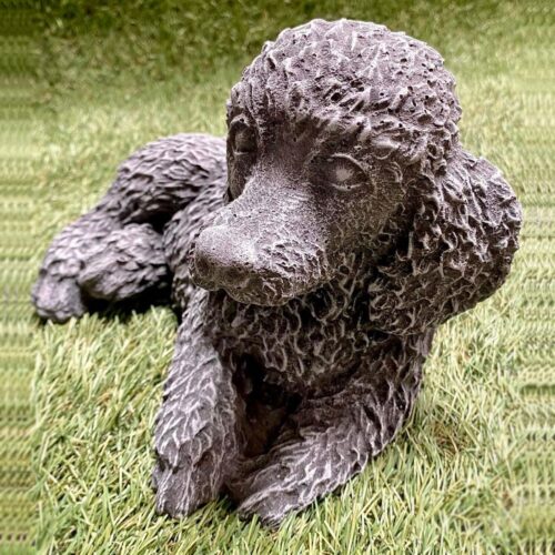 Poodle Lay Down Garden Ornament Small