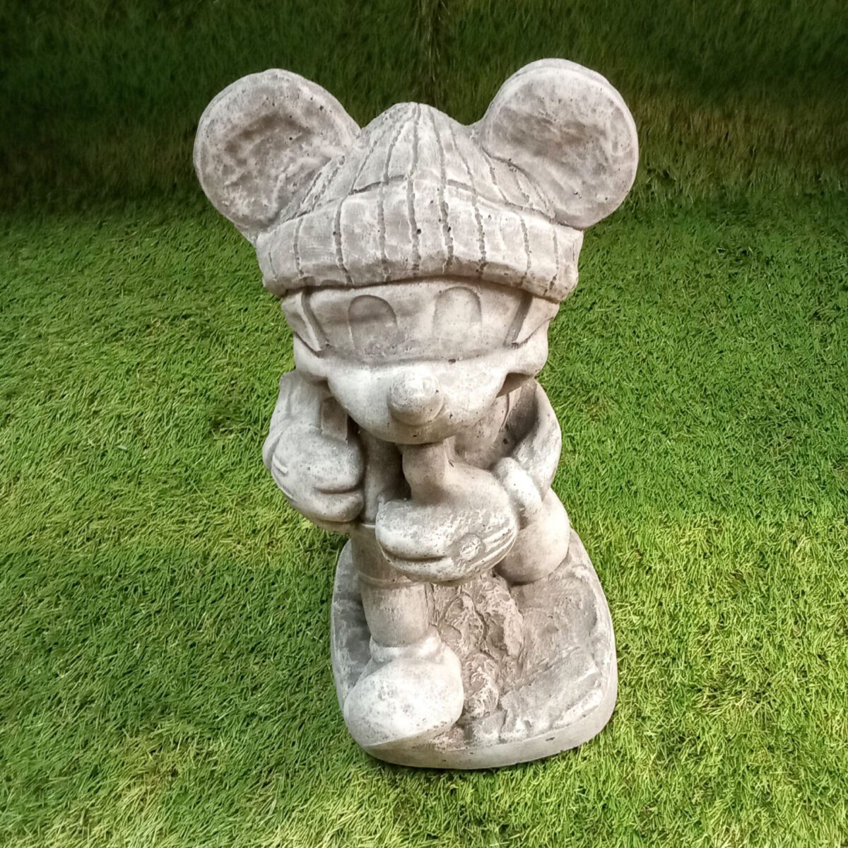 Mickey Mouse Hiking Walking Concrete Garden Ornament