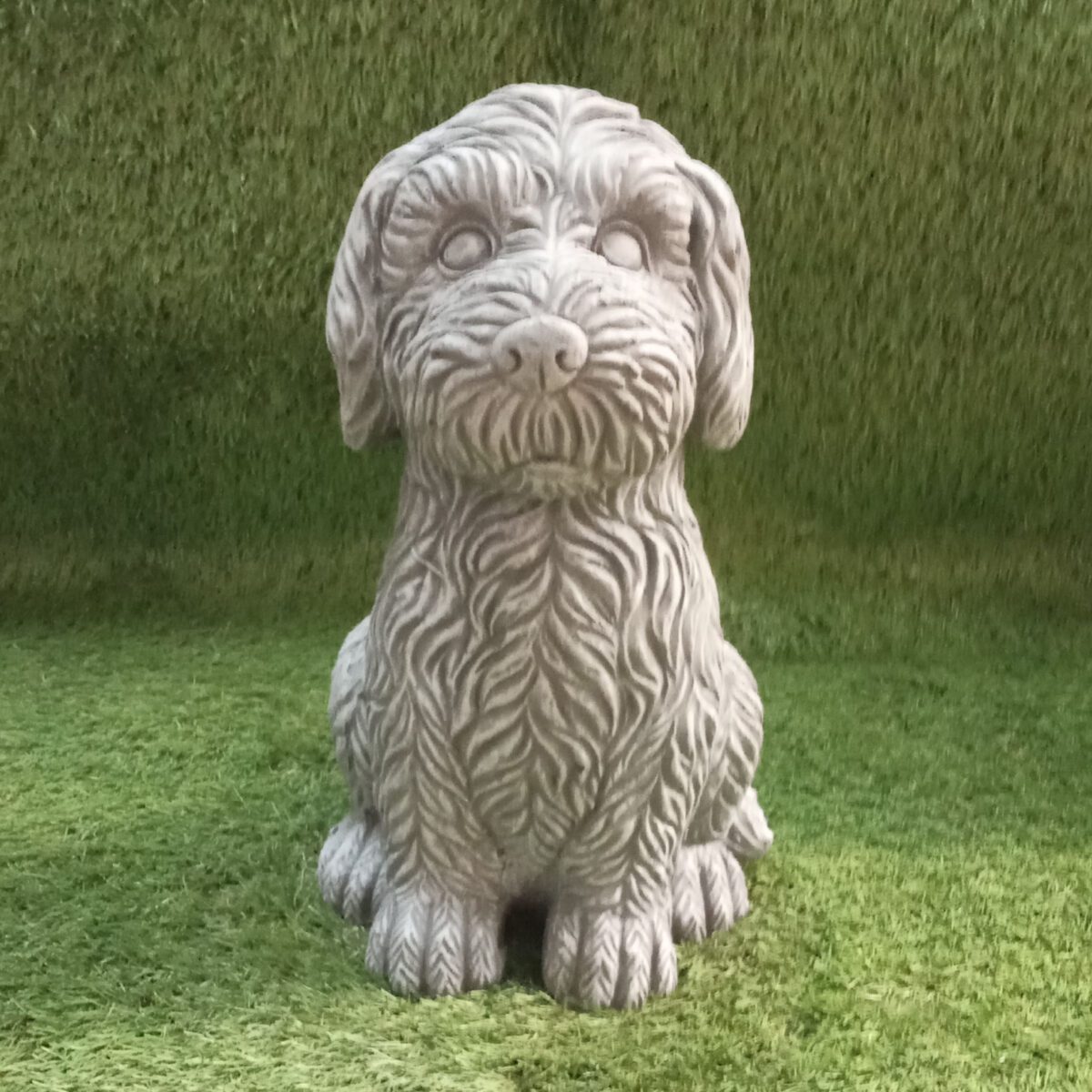 Waffle Dog Cockapoo Concrete Garden Ornament