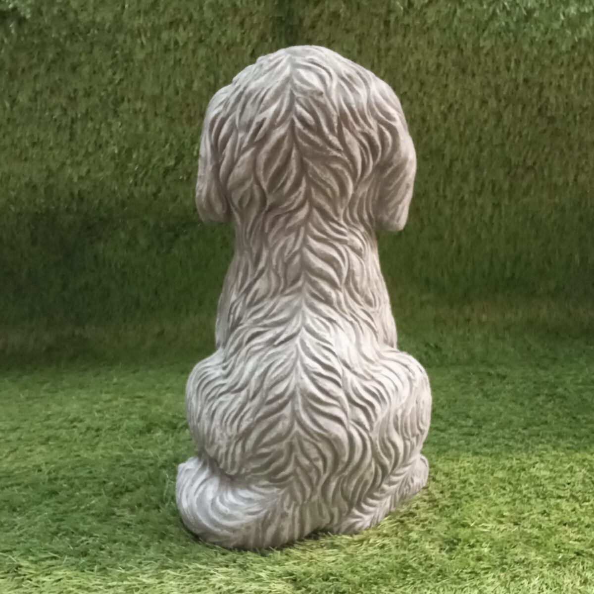 Waffle Dog Cockapoo Concrete Garden Ornament