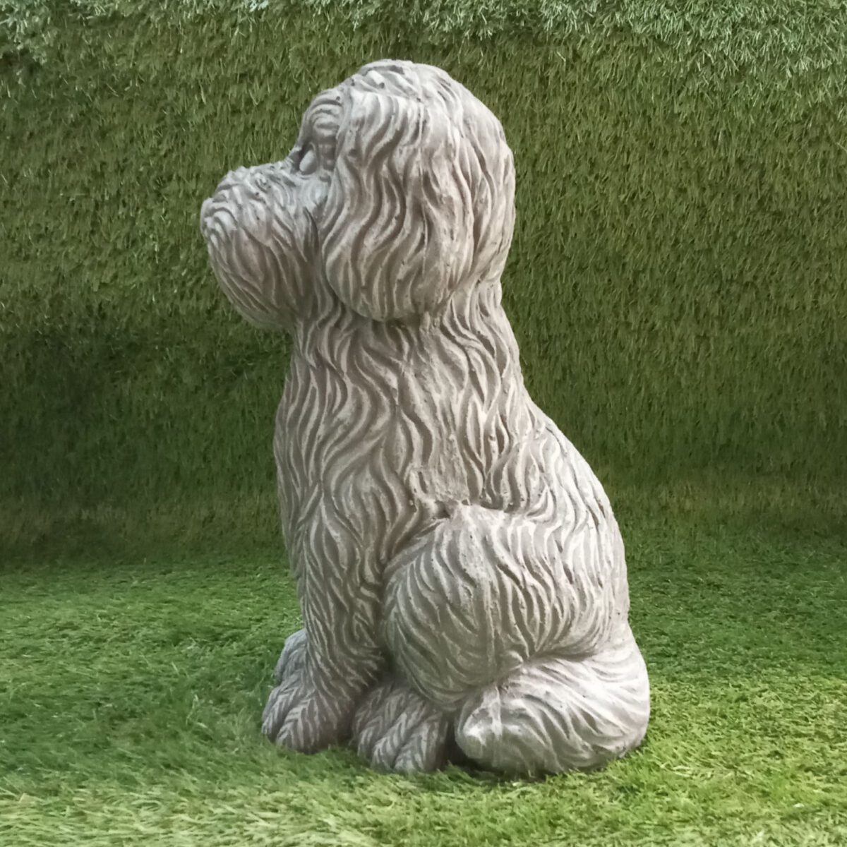 Waffle Dog Cockapoo Concrete Garden Ornament