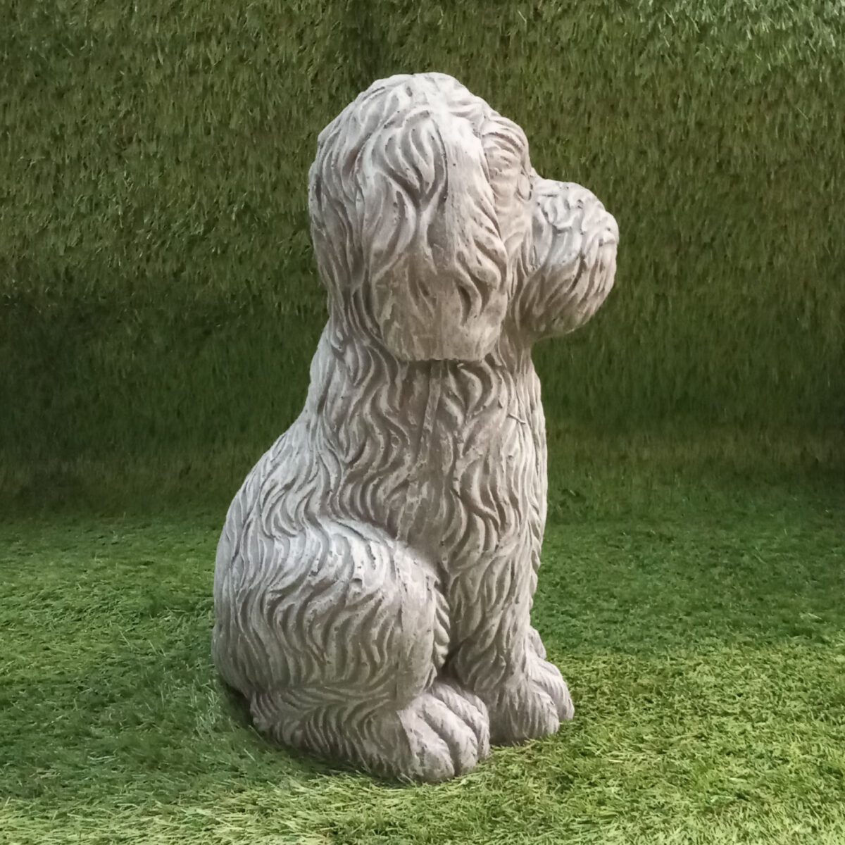 Waffle Dog Cockapoo Concrete Garden Ornament