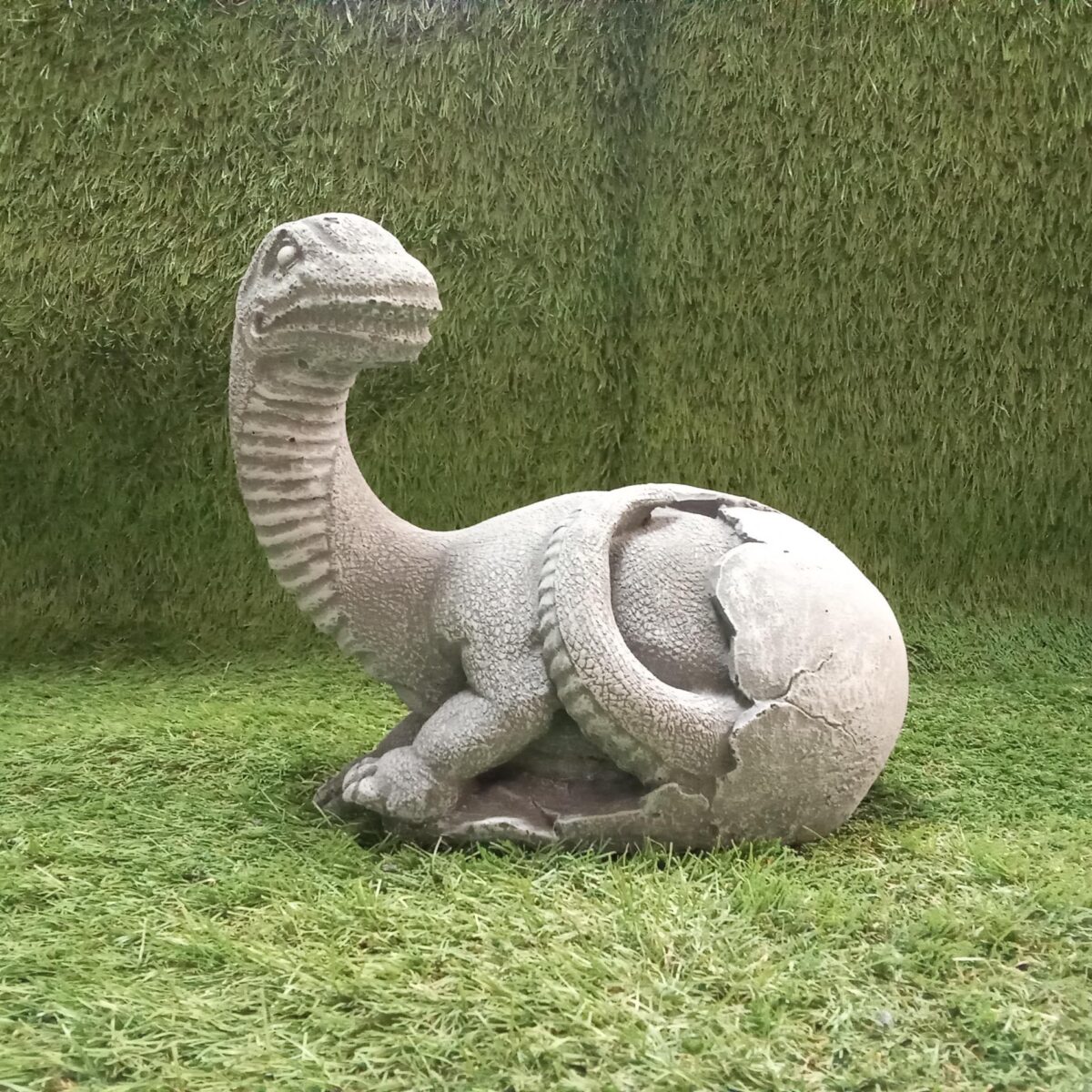 Brontosaurus Dinosaur Hatching Egg Concrete Garden Ornament